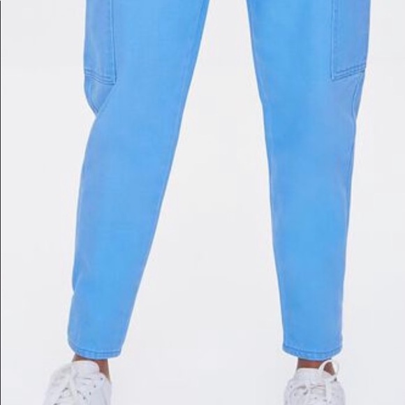 Blue High-Rise Cargo Jeans - Picture 4 of 5